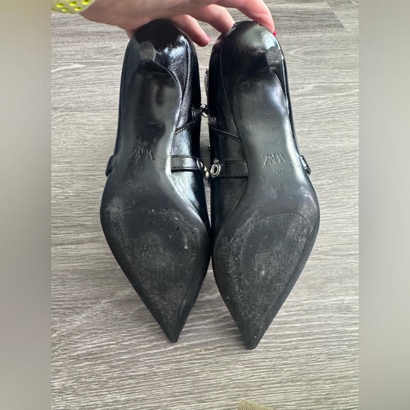 Zara Black Ankle Boots with Silver Studs - Picture 4 of 4